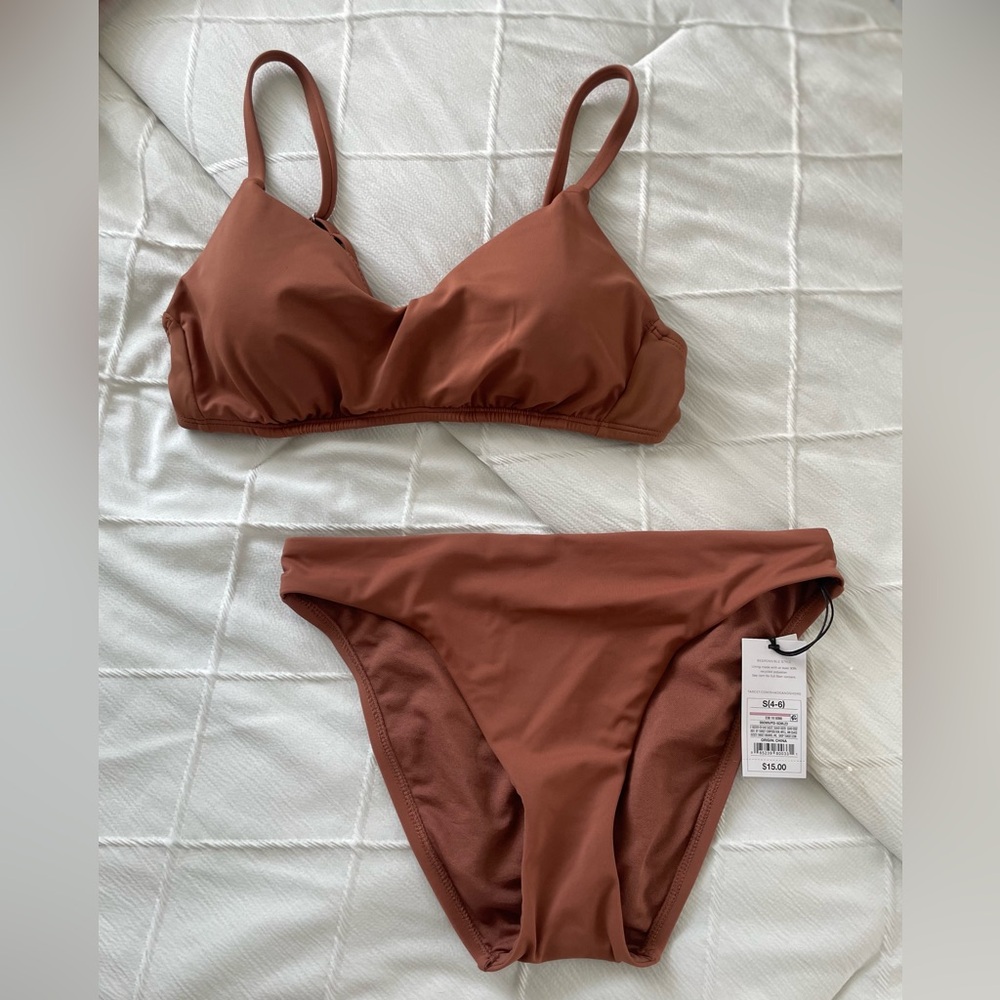 Brown two-piece bikini